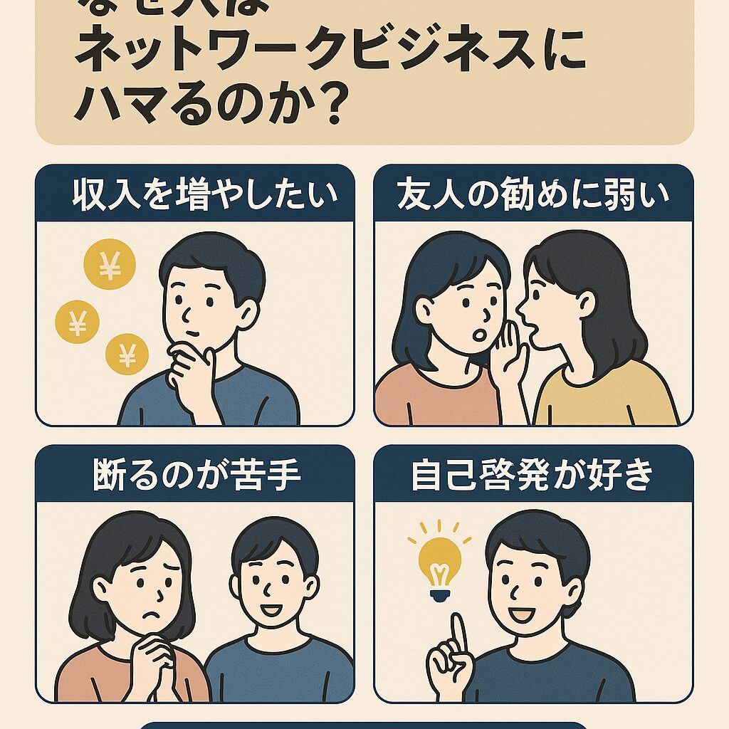 【要注意】ネットワークビジネスにハマる人の特徴とは？知らずに落ちる5つの心理パターン